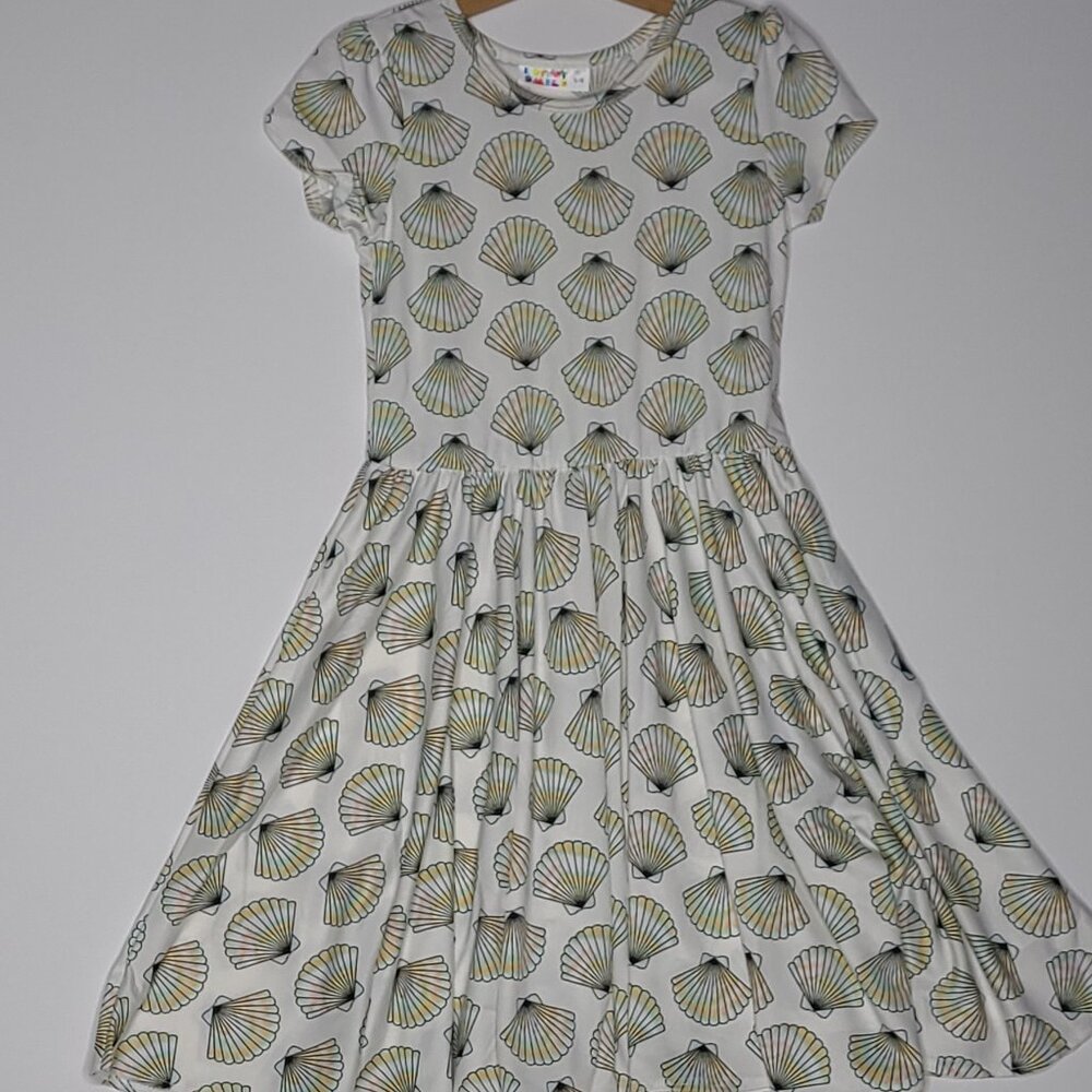DotDotSmile Size 5/6 Classic Cap Dress - NWT Seashell Print